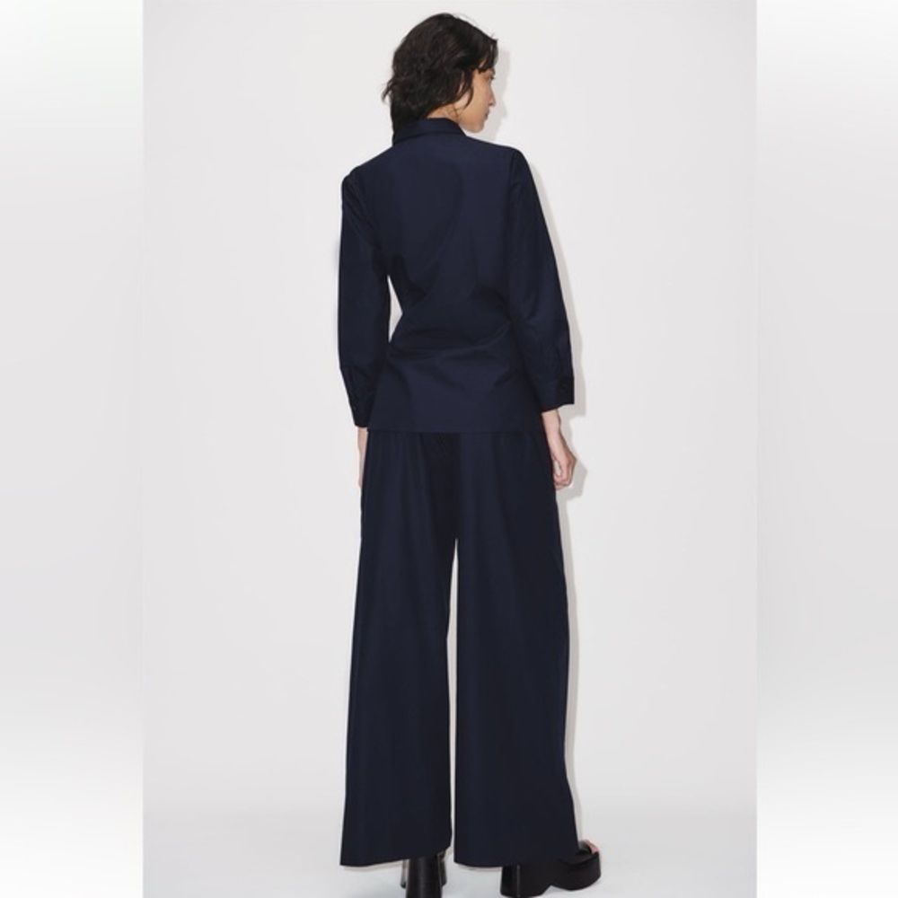 WIDE LEG POPLIN PANTS - Picture 2 of 8